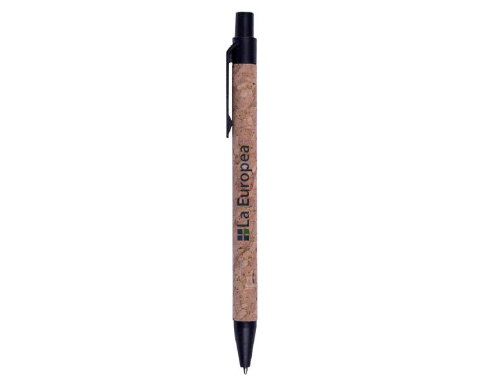 100 piezas | Bolígrafo de corcho con mecanismo de click, con logo impreso