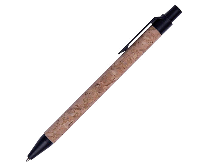 100 piezas | Bolígrafo de corcho con mecanismo de click, con logo impreso