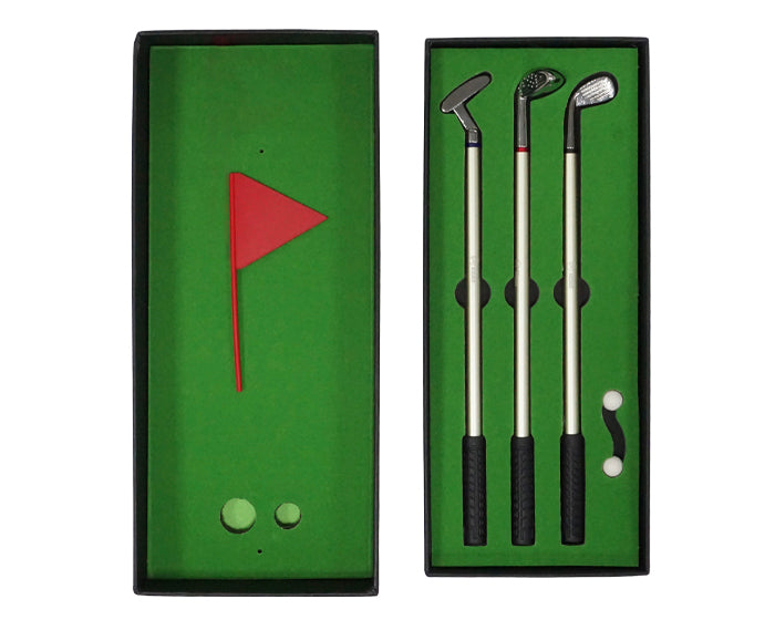 3 sets | Exclusivo juego de escritorio para los amantes del golf, con logo impreso.