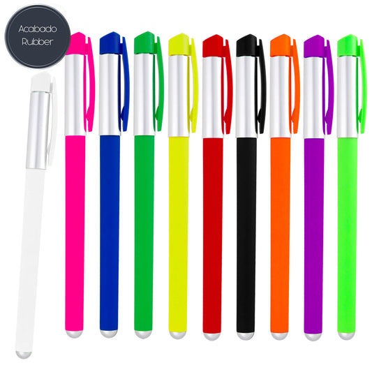 100 piezas | Bolígrafo de plástico con clip de color traslúcido, con logo impreso.