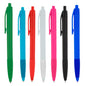 100 piezas | Bolígrafo de plástico de color sólido, con clip, textura y mecanismo de click, con logo impreso