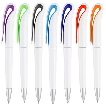 100 piezas | Bolígrafo de plástico de color sólido y mecanismo retráctil, con logo impreso.