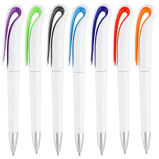 100 piezas | Bolígrafo de plástico de color sólido y mecanismo retráctil, con logo impreso.