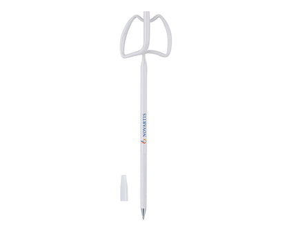50 piezas | Bolígrafo delgado de plástico moldeado de manera flexible en forma de pulmones, con logo impreso