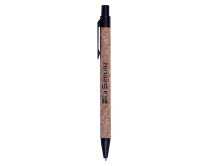 100 piezas | Bolígrafo de corcho con mecanismo de click, con logo impreso