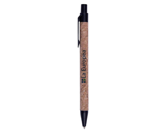 100 piezas | Bolígrafo de corcho con mecanismo de click, con logo impreso