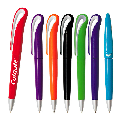100 piezas | Bolígrafo de plástico de color sólido y mecanismo retráctil, con logo impreso.