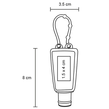 40 botellitas con gel antibacterial con tu logo impreso.